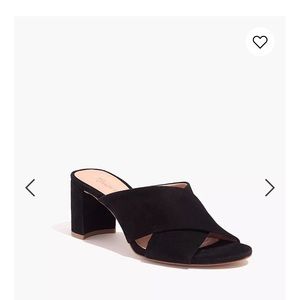 Navy Madewell Greer criss cross suede leather mule